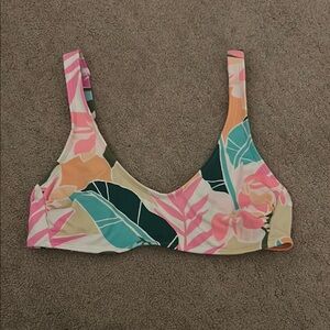 Tropical Print Bikini Top